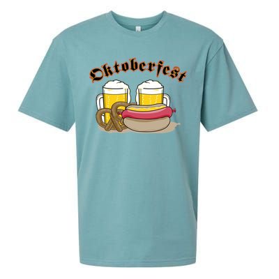 Oktoberfest Beer Pretzel Hot Dog Sueded Cloud Jersey T-Shirt