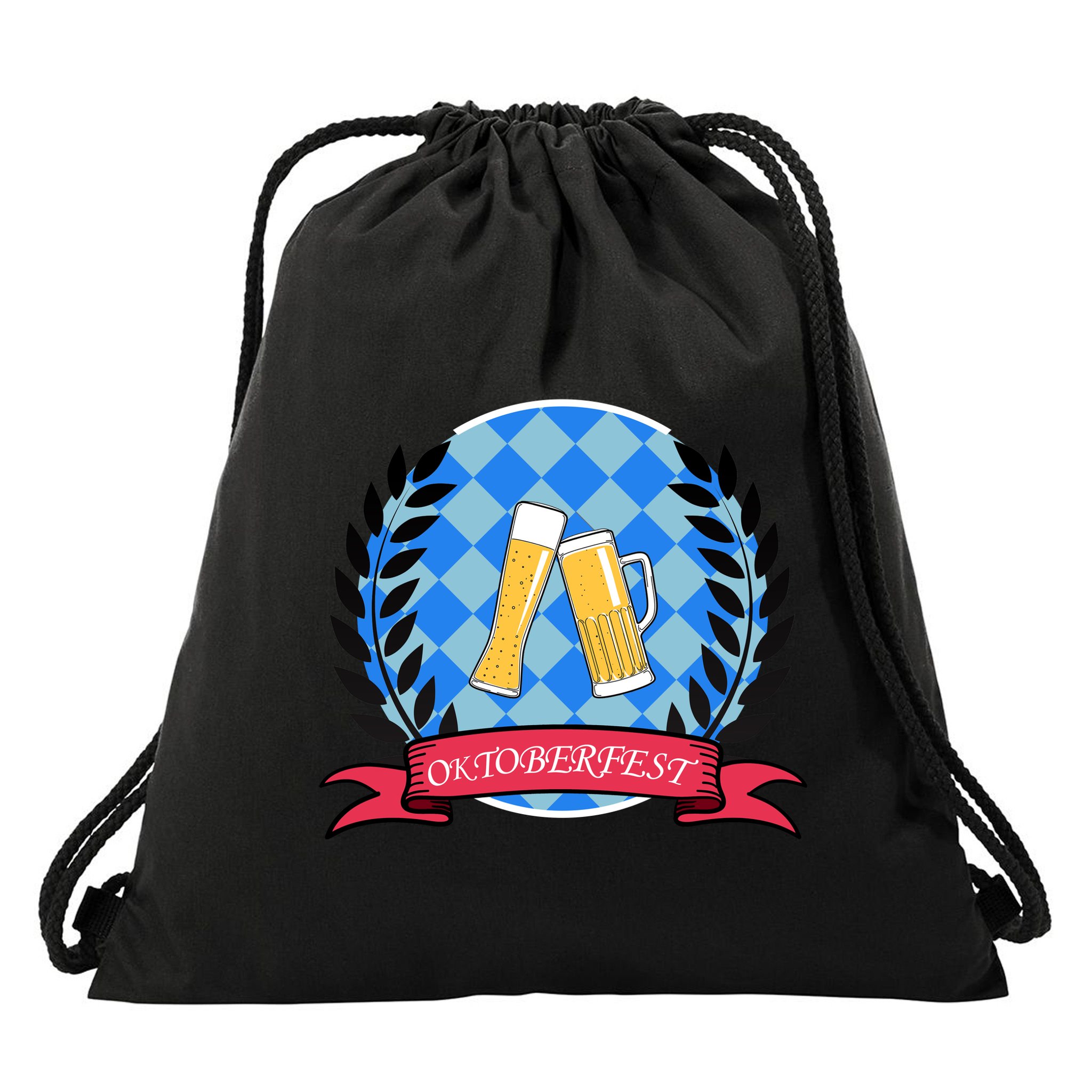 Oktoberfest Beerfest Emblem Drawstring Bag