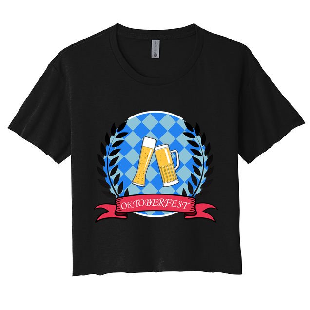 Oktoberfest Beerfest Emblem Crop Top