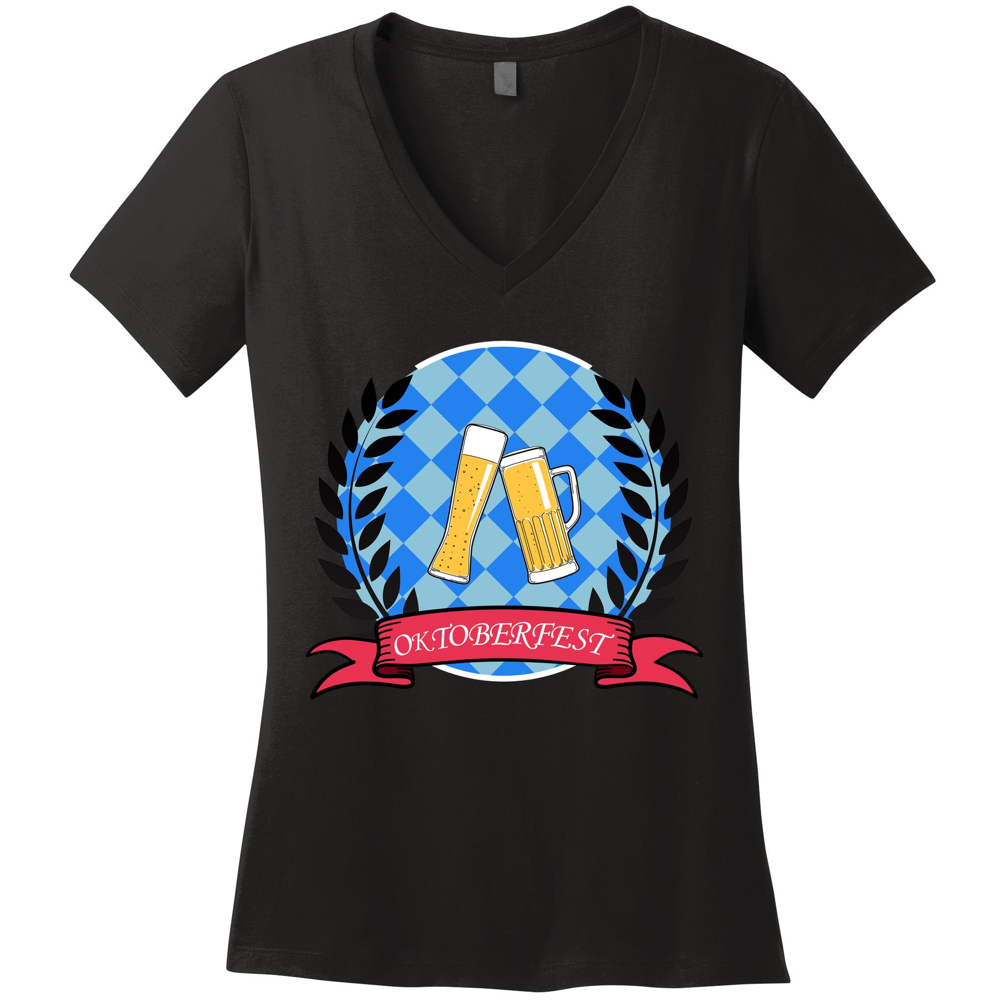Oktoberfest Beerfest Emblem Women's V-Neck T-Shirt