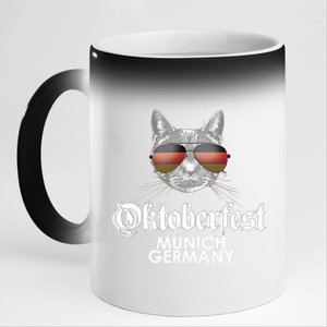 Oktoberfest Cat Munich Germany 11oz Black Color Changing Mug