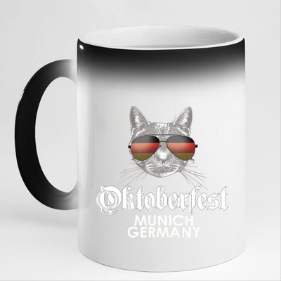 Oktoberfest Cat Munich Germany 11oz Black Color Changing Mug