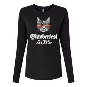 Oktoberfest Cat Munich Germany Womens Cotton Relaxed Long Sleeve T-Shirt