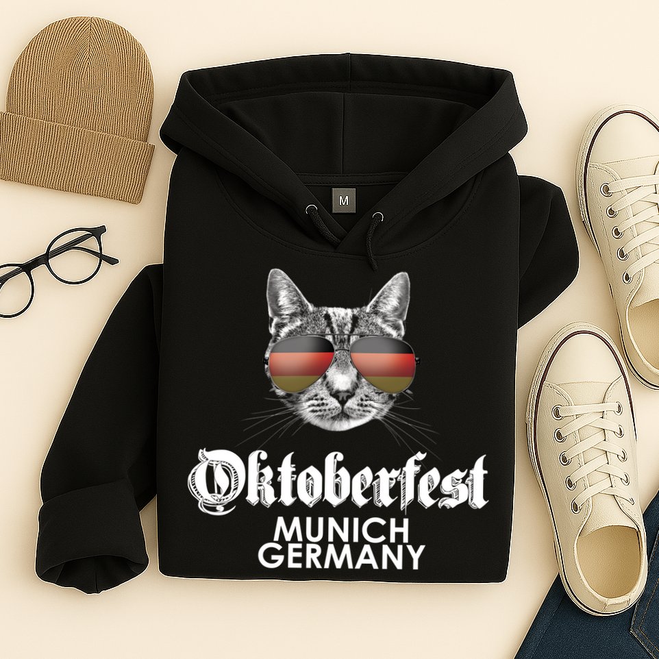 Oktoberfest Cat Munich Germany Hoodie