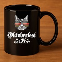 Oktoberfest Cat Munich Germany 11oz C Handle Ceramic Mug