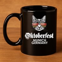 Oktoberfest Cat Munich Germany 11oz C Handle Ceramic Mug