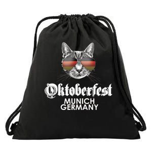 Oktoberfest Cat Munich Germany Drawstring Bag