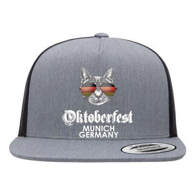 Oktoberfest Cat Munich Germany Flat Bill Trucker Hat