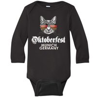 Oktoberfest Cat Munich Germany Baby Long Sleeve Bodysuit