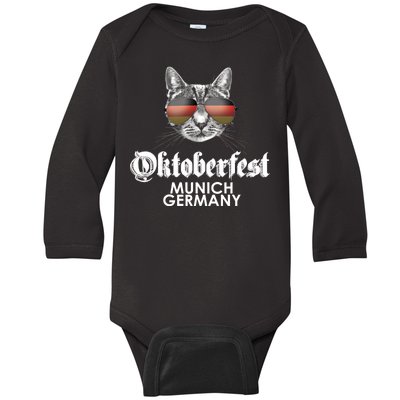 Oktoberfest Cat Munich Germany Baby Long Sleeve Bodysuit