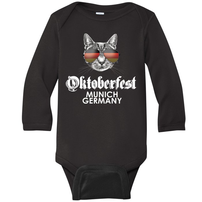 Oktoberfest Cat Munich Germany Baby Long Sleeve Bodysuit