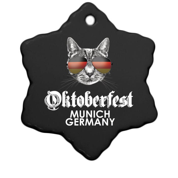 Oktoberfest Cat Munich Germany Ceramic Star Ornament