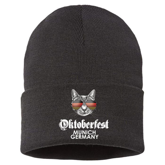 Oktoberfest Cat Munich Germany Sustainable Knit Beanie