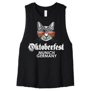 Oktoberfest Cat Munich Germany Women's Racerback Cropped Tank