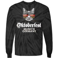 Oktoberfest Cat Munich Germany Tie-Dye Long Sleeve Shirt