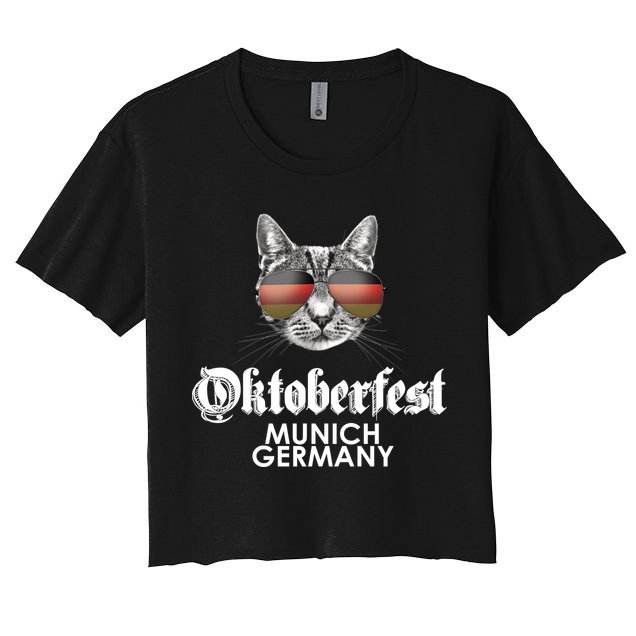 Oktoberfest Cat Munich Germany Crop Top