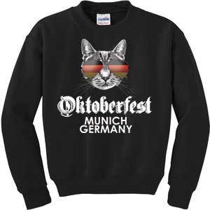 Oktoberfest Cat Munich Germany Kids Sweatshirt