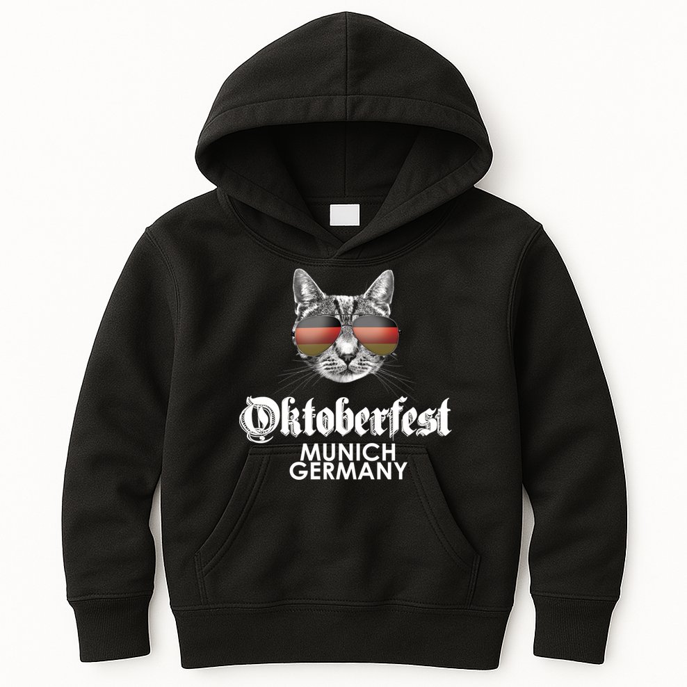 Oktoberfest Cat Munich Germany Kids Hoodie