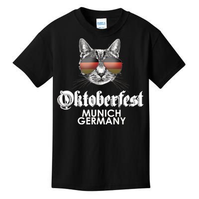 Oktoberfest Cat Munich Germany Kids T-Shirt