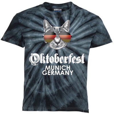 Oktoberfest Cat Munich Germany Kids Tie-Dye T-Shirt