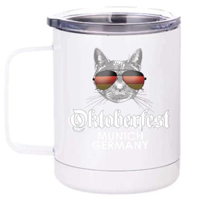 Oktoberfest Cat Munich Germany 12 oz Stainless Steel Tumbler Cup