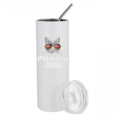 Oktoberfest Cat Munich Germany Stainless Steel Tumbler