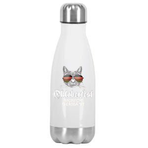 Oktoberfest Cat Munich Germany Stainless Steel Insulated Water Bottle