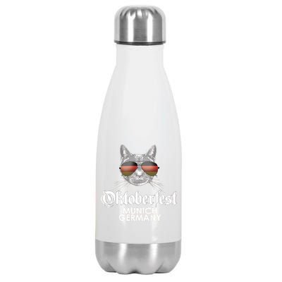 Oktoberfest Cat Munich Germany Stainless Steel Insulated Water Bottle