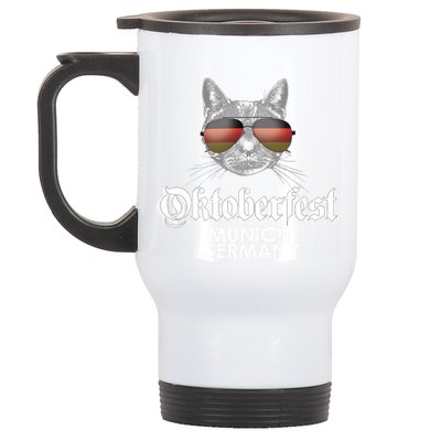 Oktoberfest Cat Munich Germany Stainless Steel Travel Mug