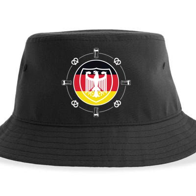 Oktoberfest Circle Eagle Flag Logo  Sustainable Bucket Hat