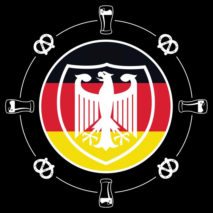 Oktoberfest Circle Eagle Flag Logo  Button