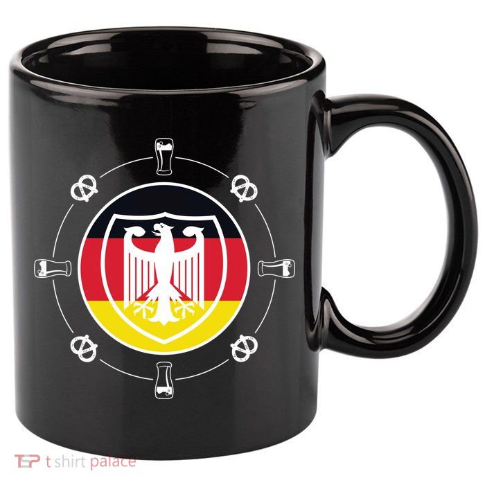 Oktoberfest Circle Eagle Flag Logo  11oz C Handle Ceramic Mug