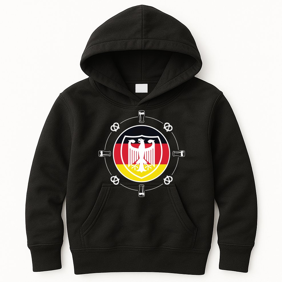 Oktoberfest Circle Eagle Flag Logo  Kids Hoodie