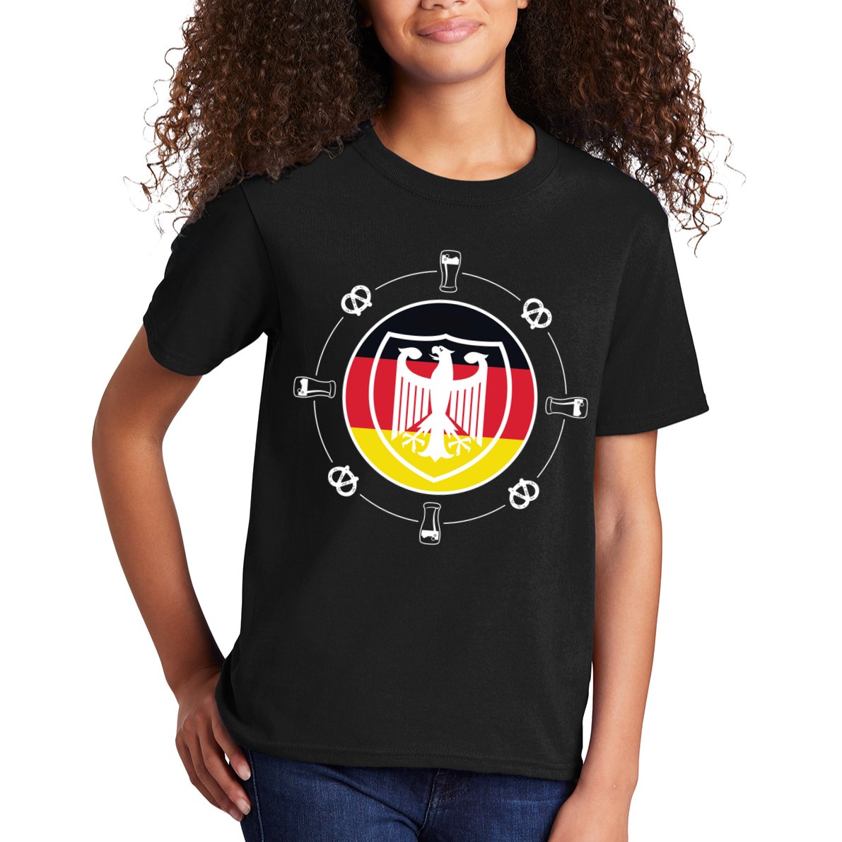 Oktoberfest Circle Eagle Flag Logo  Kids T-Shirt