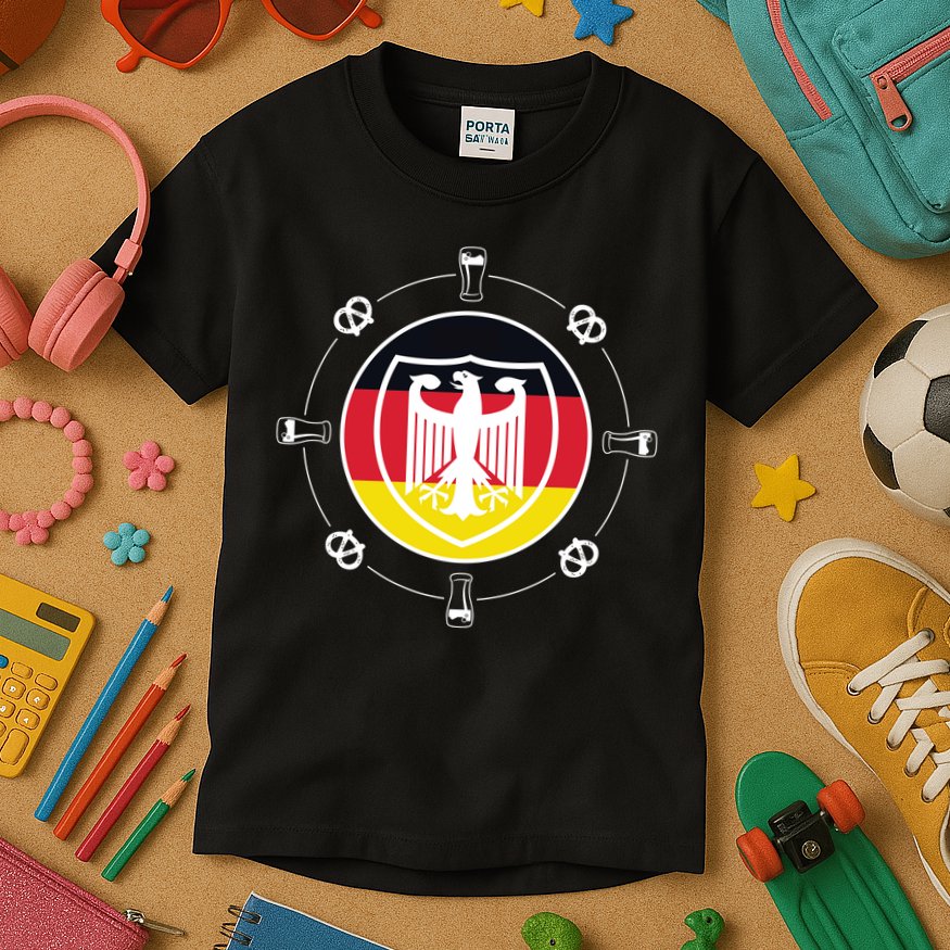 Oktoberfest Circle Eagle Flag Logo  Kids T-Shirt