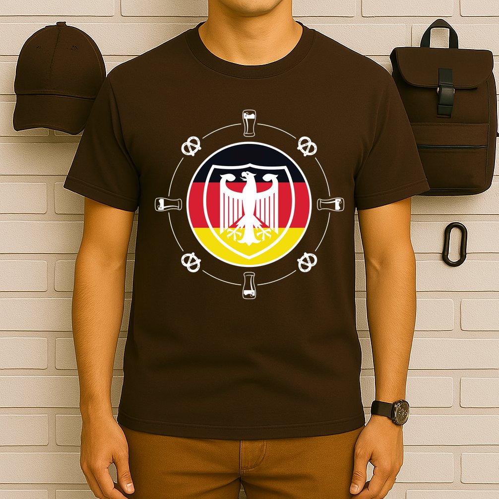 Oktoberfest Circle Eagle Flag Logo  T-Shirt