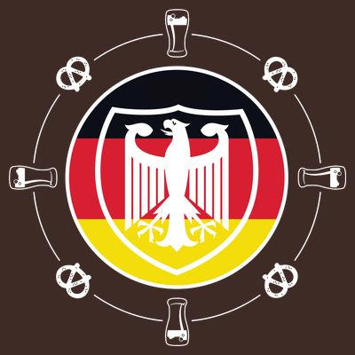Oktoberfest Circle Eagle Flag Logo  T-Shirt