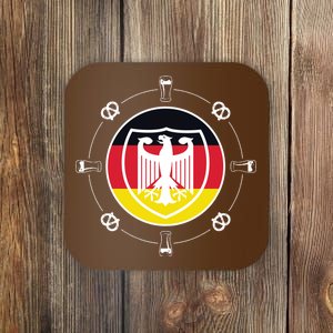 Oktoberfest Circle Eagle Flag Logo  Coaster