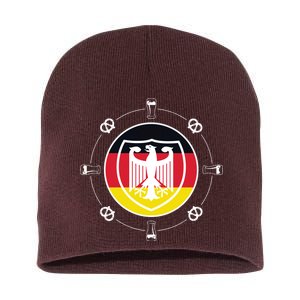 Oktoberfest Circle Eagle Flag Logo  Short Acrylic Beanie