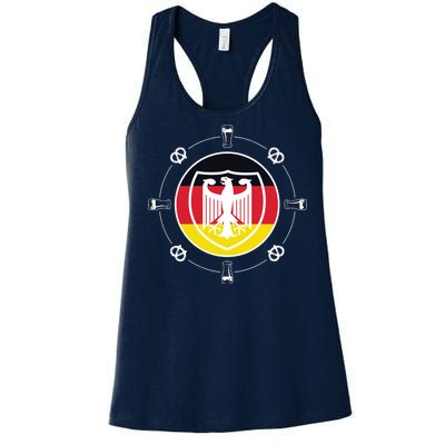 Oktoberfest Circle Eagle Flag Logo  Women's Racerback Tank