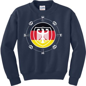 Oktoberfest Circle Eagle Flag Logo  Kids Sweatshirt