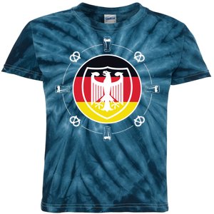 Oktoberfest Circle Eagle Flag Logo  Kids Tie-Dye T-Shirt