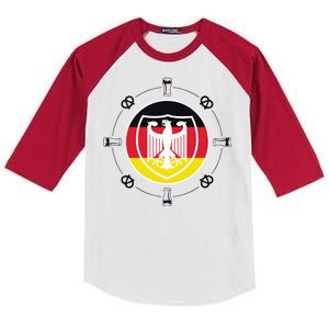 Oktoberfest Circle Eagle Flag Logo  Kids Colorblock Raglan Jersey