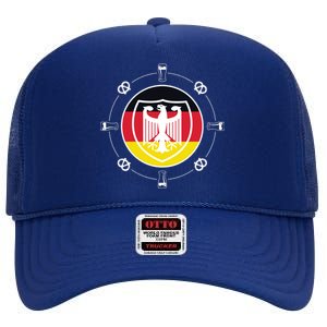 Oktoberfest Circle Eagle Flag Logo  High Crown Mesh Back Trucker Hat