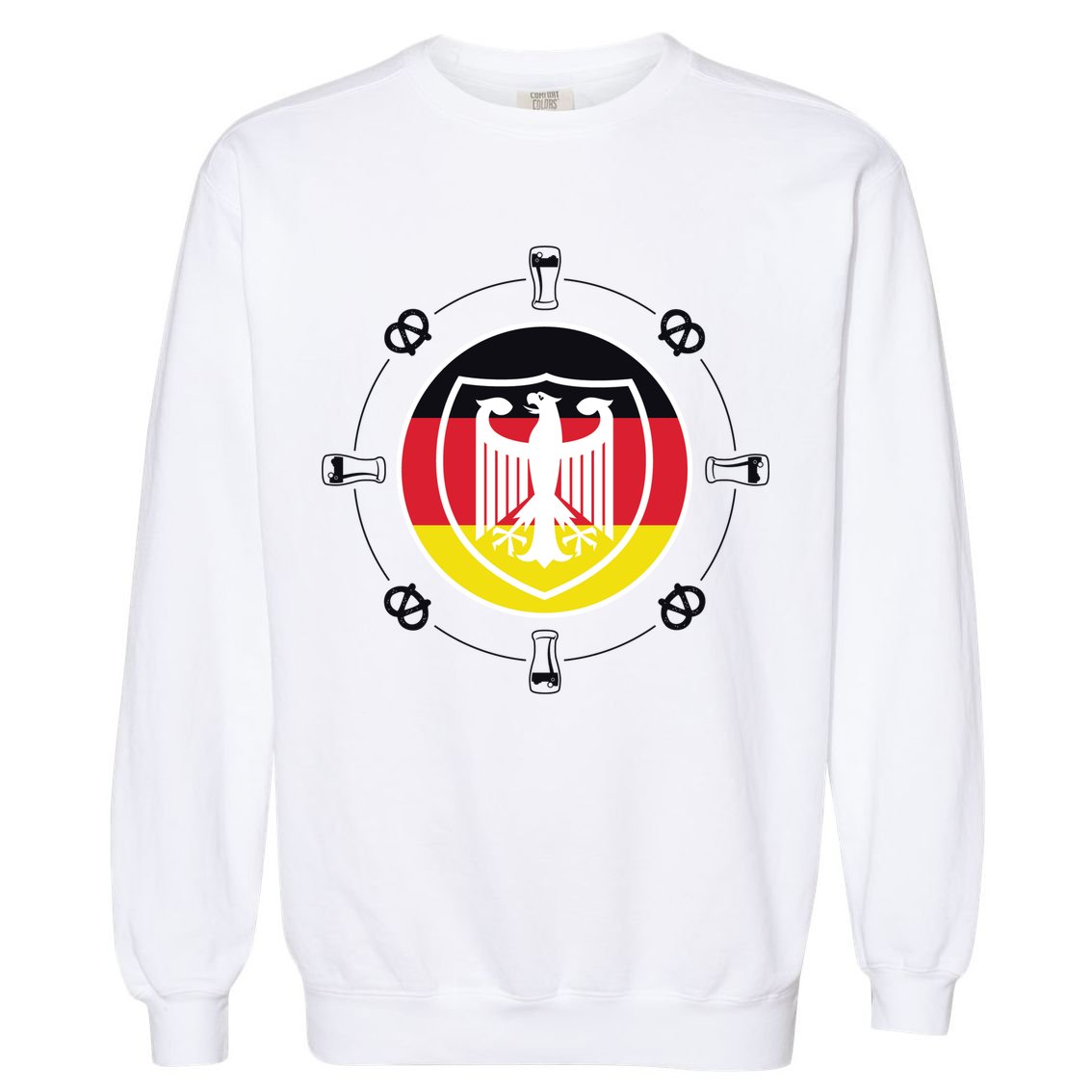 Oktoberfest Circle Eagle Flag Logo  Garment-Dyed Sweatshirt