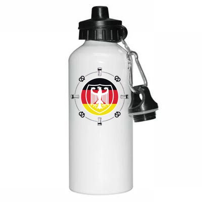 Oktoberfest Circle Eagle Flag Logo  Aluminum Water Bottle