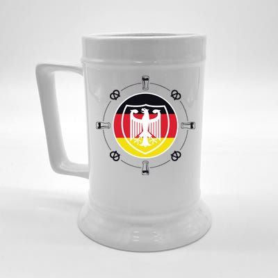 Oktoberfest Circle Eagle Flag Logo  Beer Stein