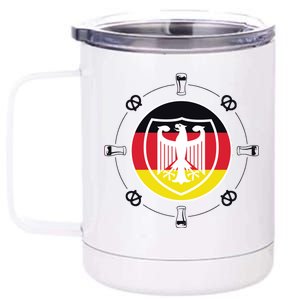 Oktoberfest Circle Eagle Flag Logo  12 oz Stainless Steel Tumbler Cup