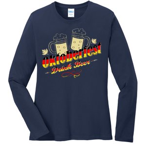 Oktoberfest Drink Beer Pitcher Germany Ladies Long Sleeve Shirt