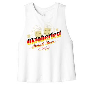 Oktoberfest Drink Beer Pitcher Germany Women's Racerback Cropped Tank